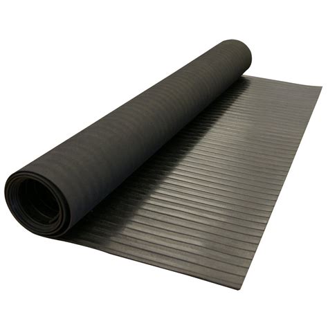 corrugated black rubber mat